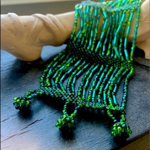 Woven Beaded Wide Bracelet